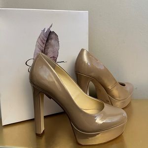 Jessica Simpson Womens Nude Nellah Heels in Chai Latte Size 9 M Like New